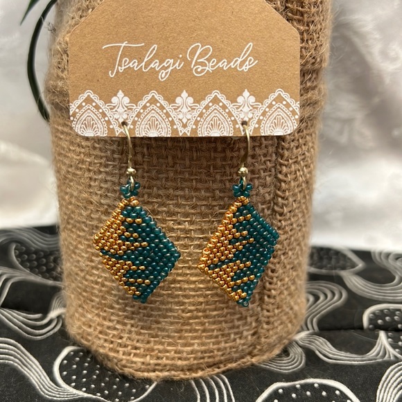 Free People Jewelry - NEW Handmade Brick Stich Boho Beaded Earrings